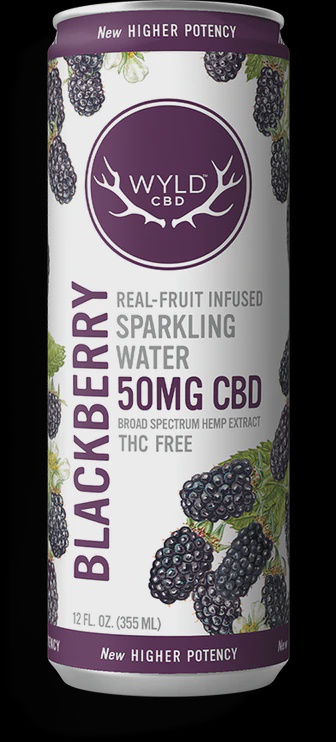 WYLD Sparkling Water 50 CBD 12 oz can / BlackBerry